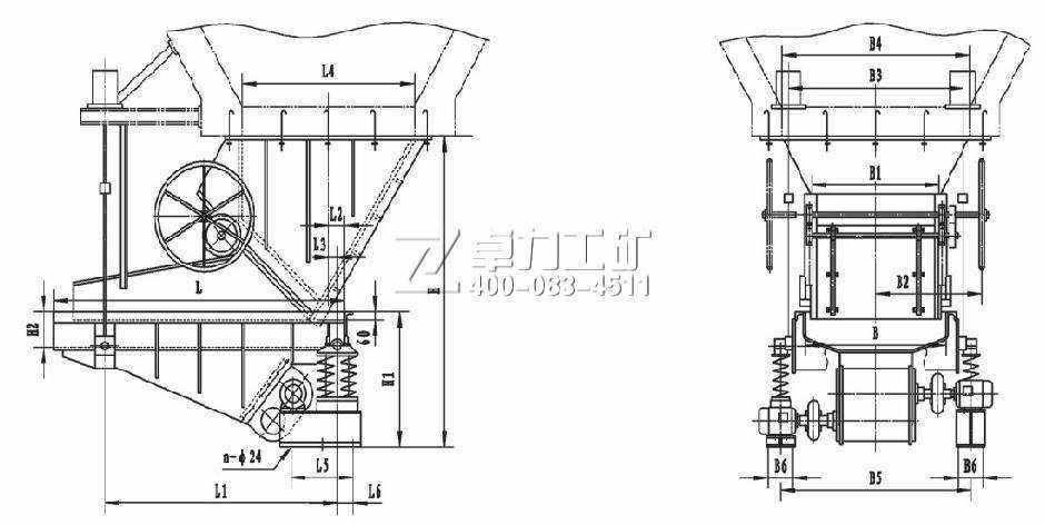 GZM型振動給料機(jī)(單閘門安裝圖)