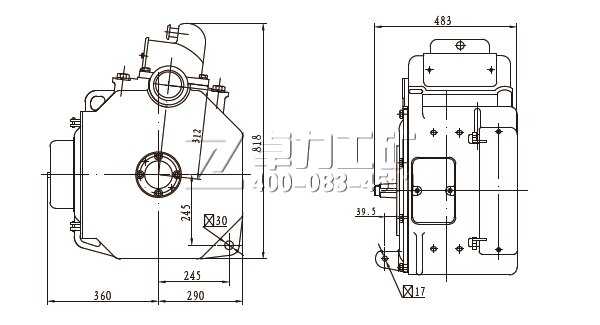 ZQ-21、ZQ-24礦用一般型直流牽引電動(dòng)機(jī)安裝尺寸圖